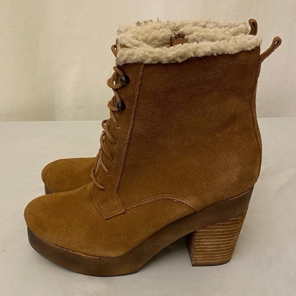 Ralph Lauren Denim & Supply Carsyn Women’s Boots Size 7.5 Suede Chunky Heel Shoe